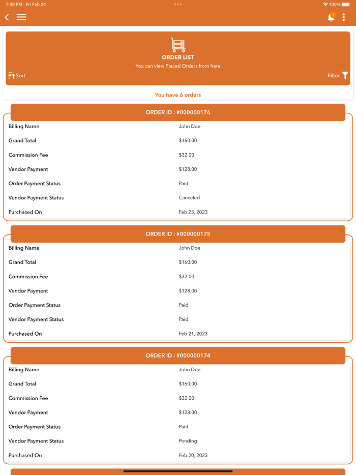 B2B Marketplace Vendor App