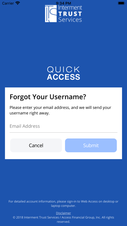 #2. Quick Access from ITS (iOS) By: Access Financial Group, Inc.