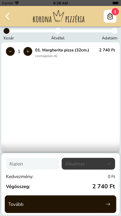 Korona Pizzéria Screenshot