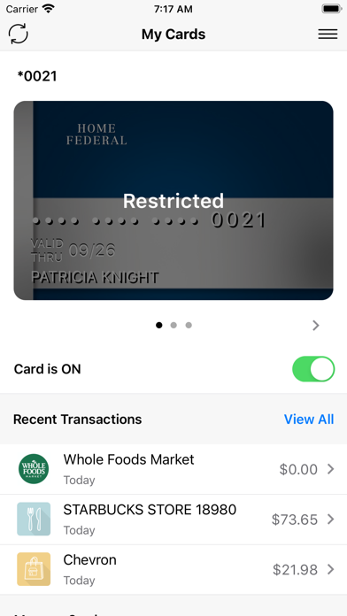 Home Federal Card Guard Screenshot
