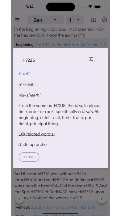 Strongs Bible Concordance Screenshot