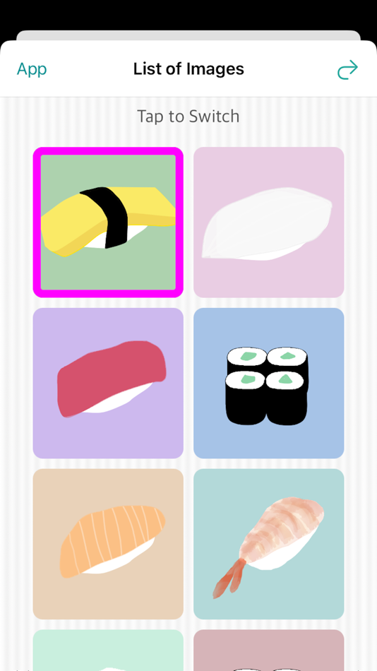 #2. Yummy Sushi Clock (iOS) 由: Mihoko Araki