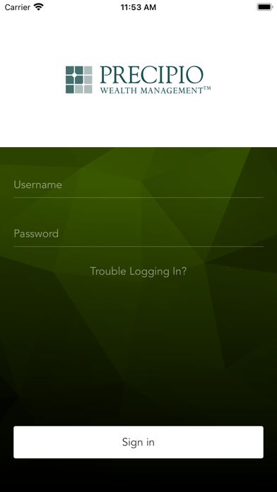 Precipio Wealth Management Screenshot