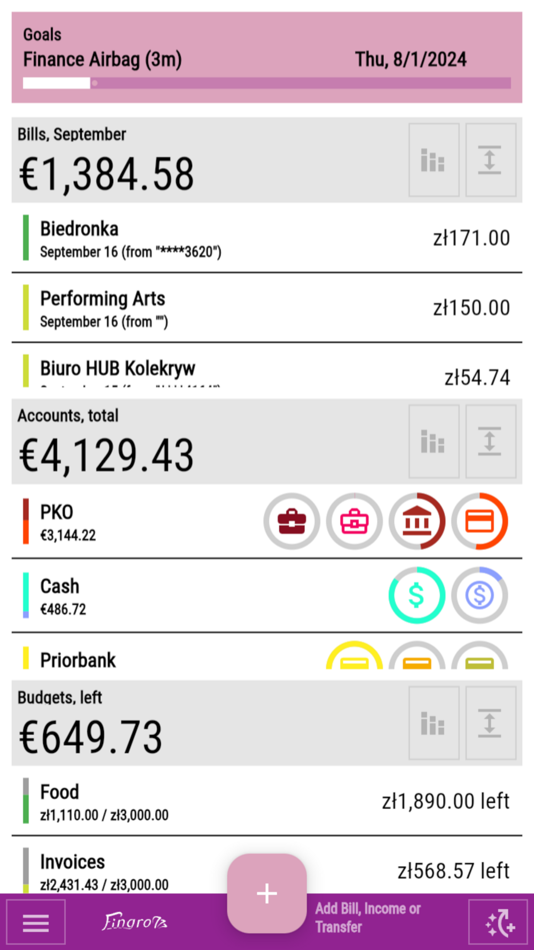 #1. Fingrom: Expense Tracker (macOS) 由: Viachaslau Lyskouski