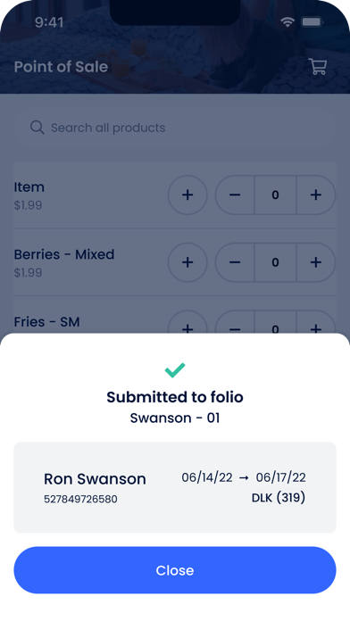 Cloudbeds Point of Sale App Screenshot