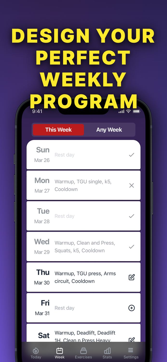 YAWPlan – workout planner
