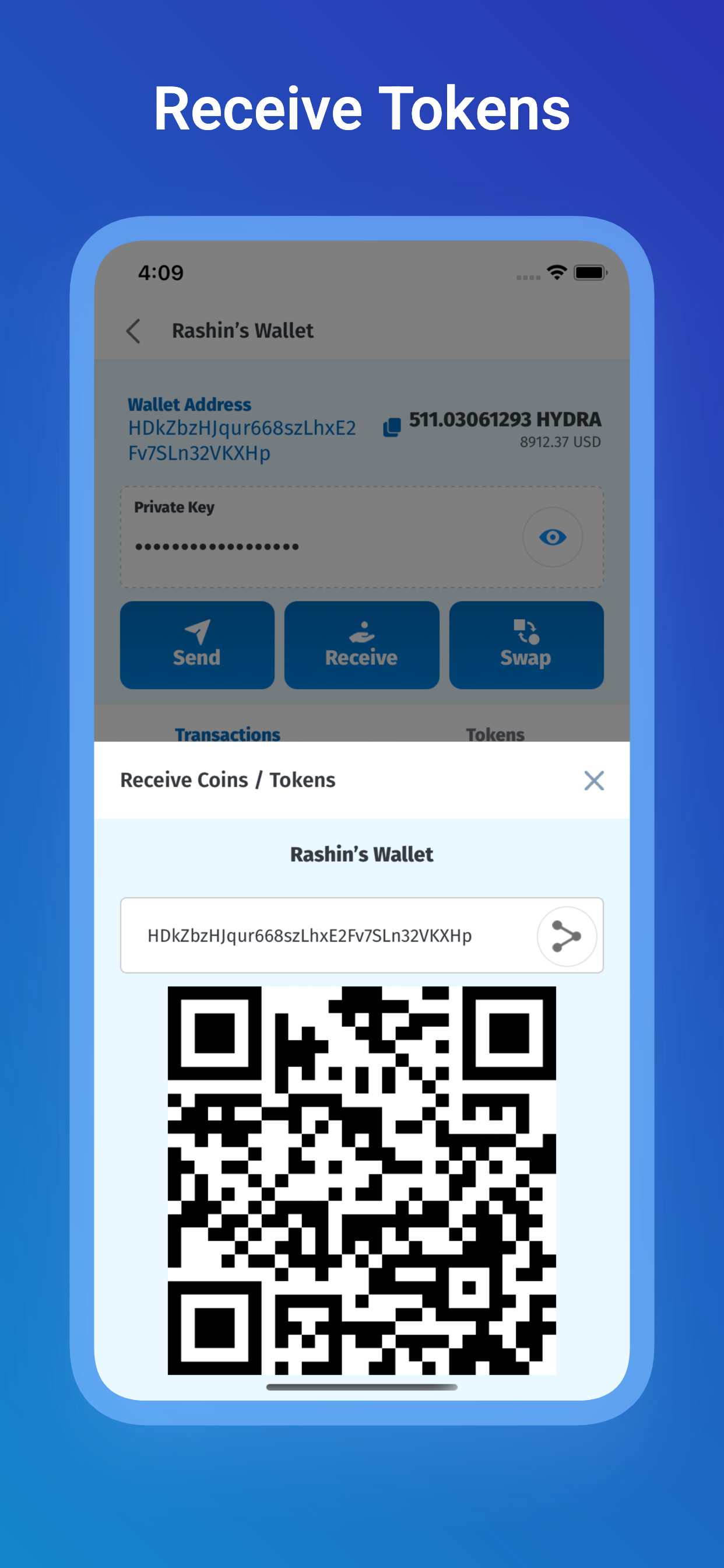 Hydra Chain Mobile Wallet