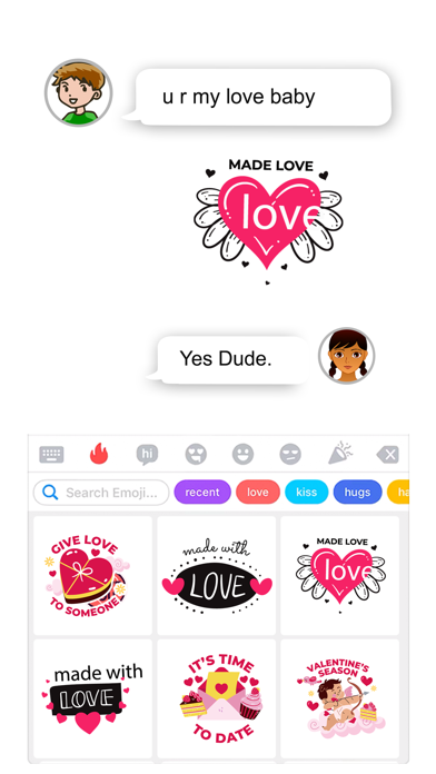 Screenshot #3 pour Love Stickers & Emojis
