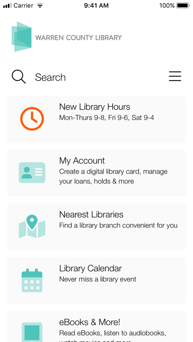 Warren County NJ Library app Screenshot