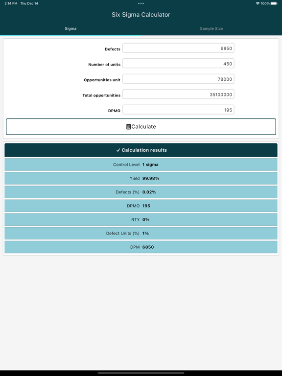 Screenshot #6 pour Six Sigma Calculator