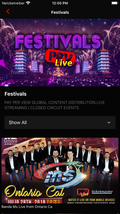 PPV LIVE EVENTS Screenshot