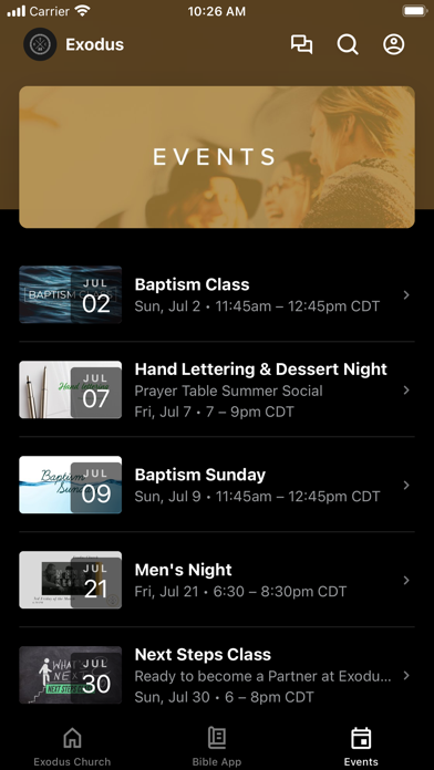 Exodus Church App Screenshot