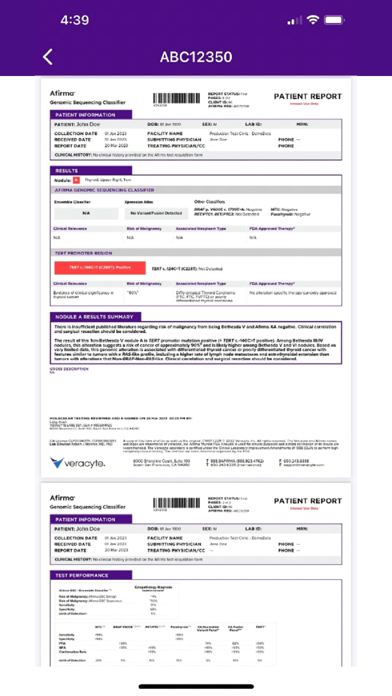 Veracyte Screenshot