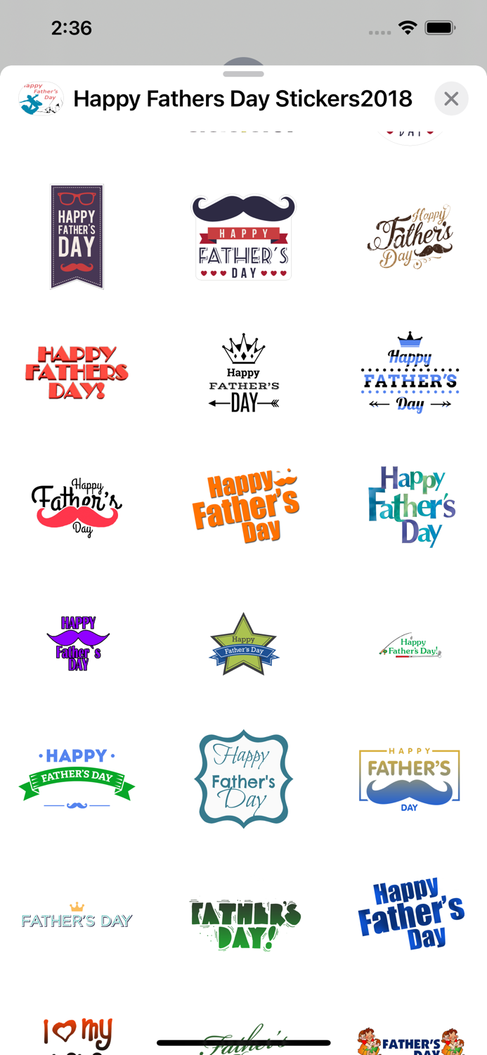 Happy Fathers Day Stickers2018