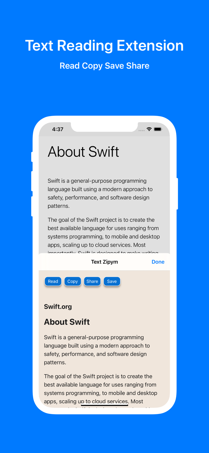 Text Zipym Reading Extension