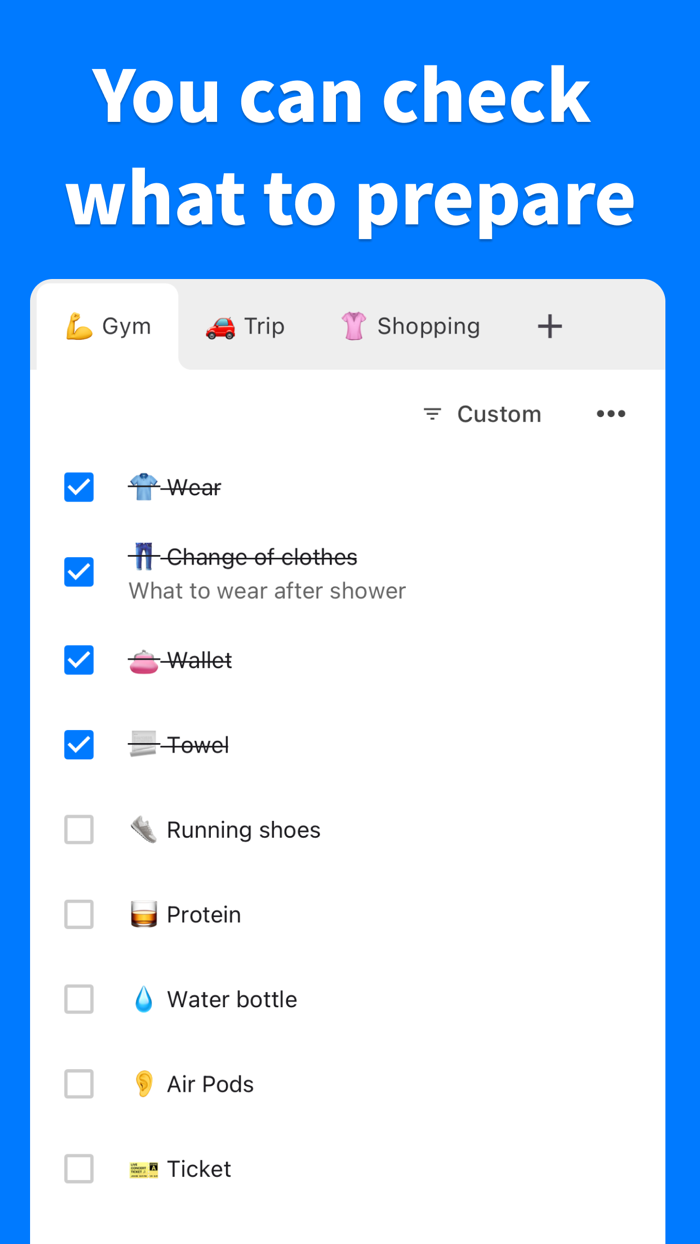 PrepList - Check your routine