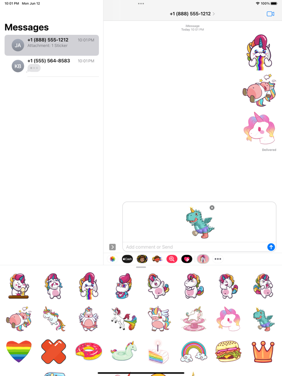 Screenshot #6 pour Rainbow Fatty Unicorn Stickers