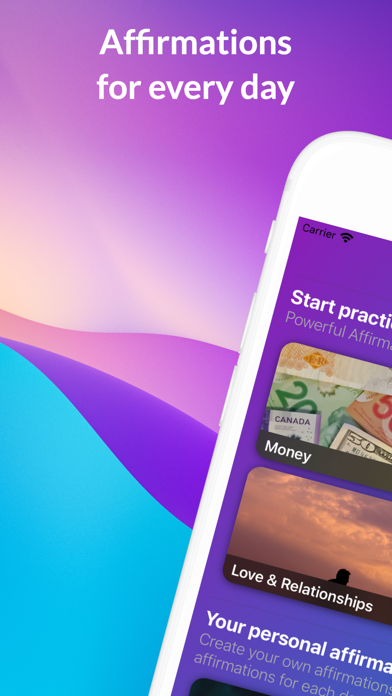 Screenshot 1 of Affirmare: Daily Affirmations App