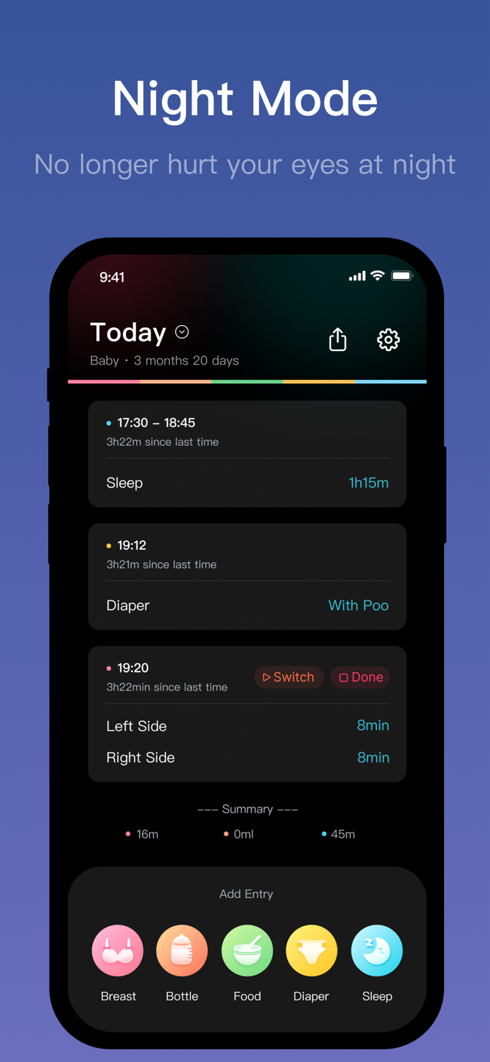 Baby diary - newborn tracker