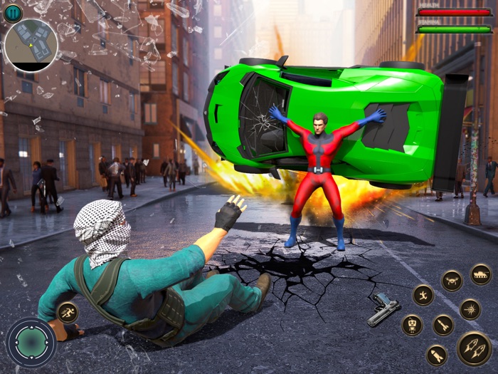 flying 惊人蜘蛛绳索英雄黑手党犯罪城市战争