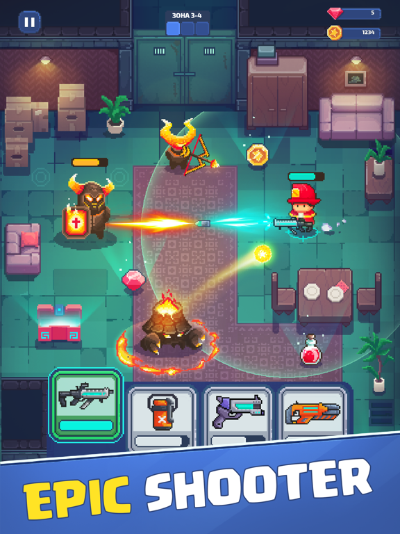 Firefighter: pixel shooter