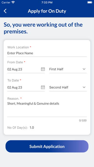 SAG Staff Attendance Screenshot