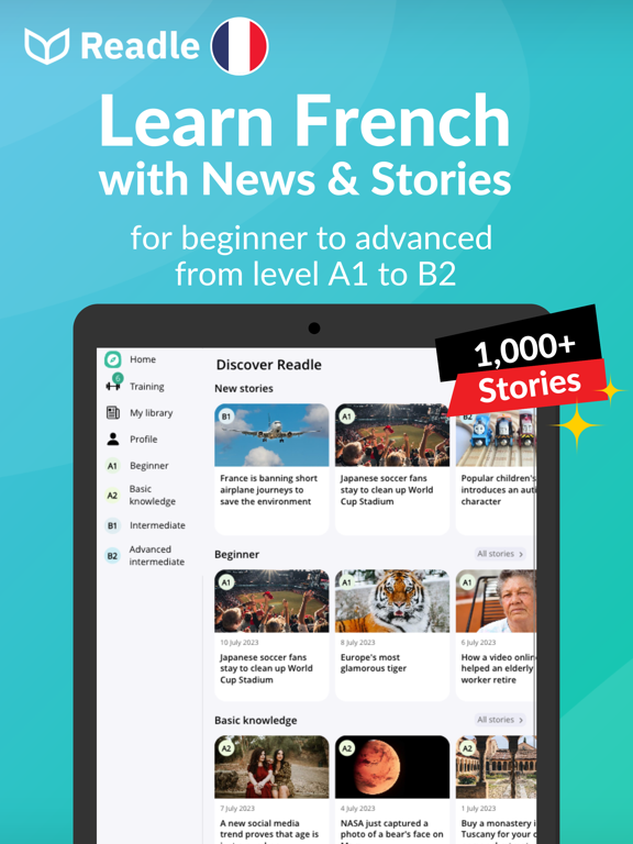 Learn French: News by Readle