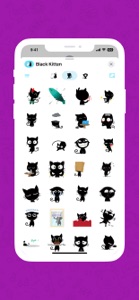 Black Kitten Animated Stickers screenshot #2 for iPhone