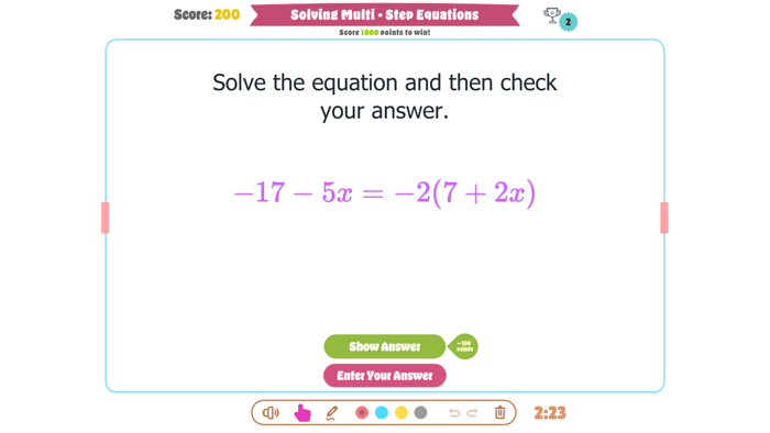 Solving Multi Step Equations