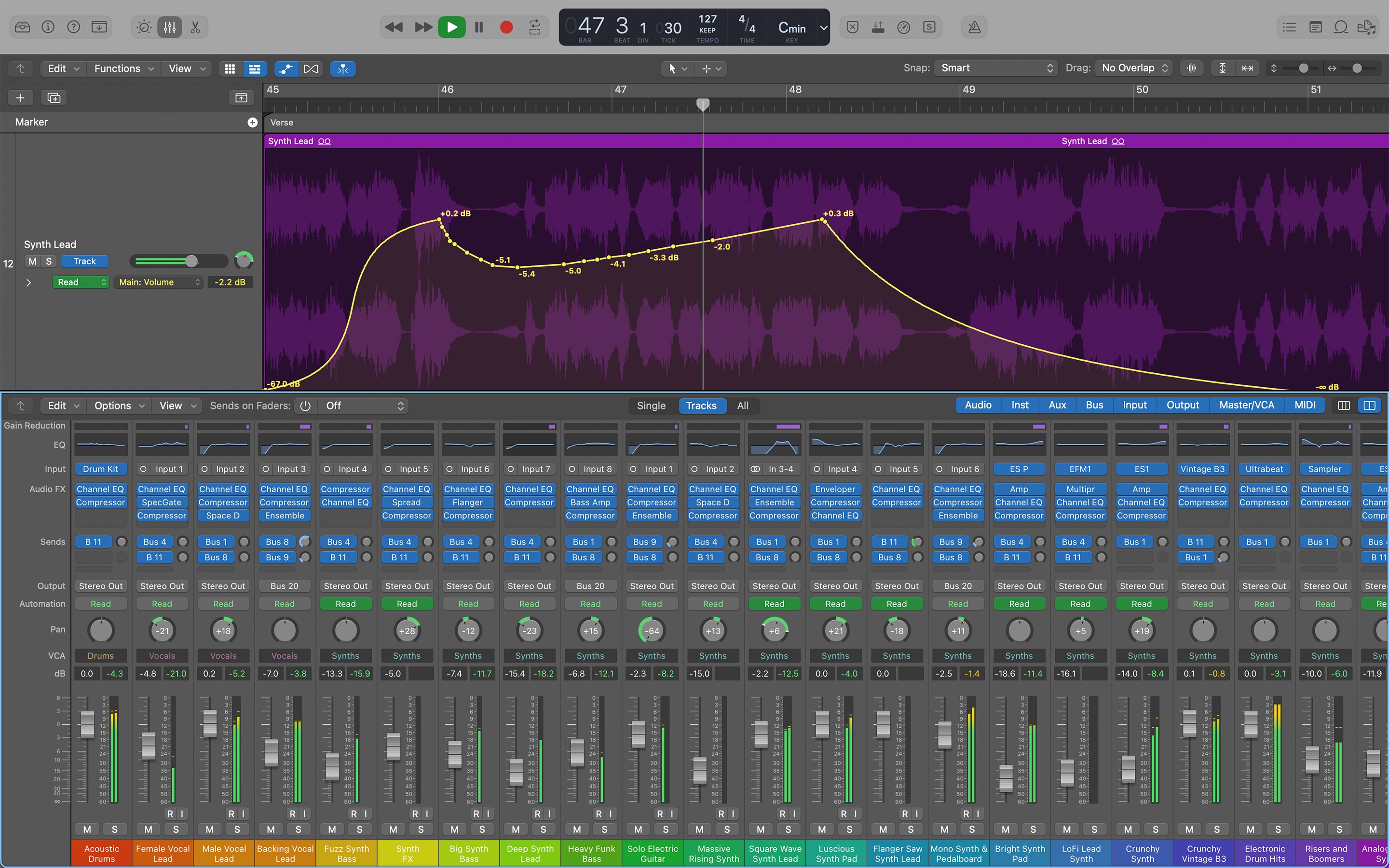 Screenshot do app Logic Pro