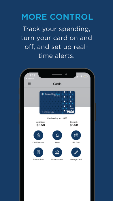 ConnectOne Bank Gift Card Screenshot