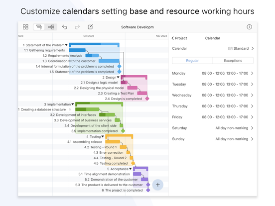 Screenshot #5 pour Project Office X: Gantt chart