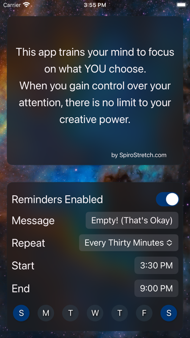 AWARENESS Reminder Screenshot