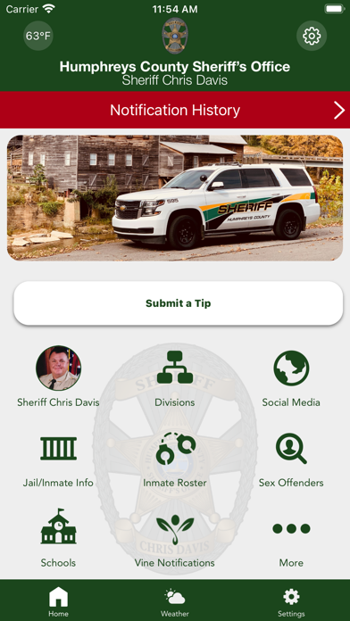 Humphreys County TN Sheriff Screenshot