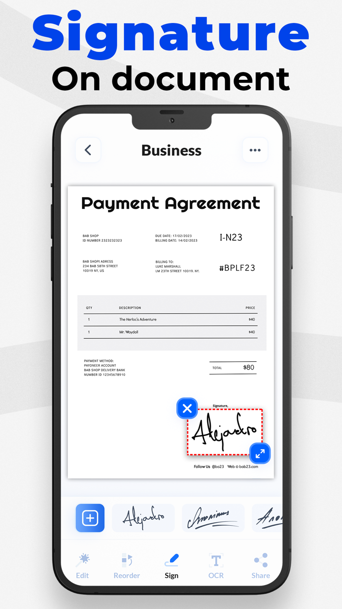 Business Card Scan and Reader