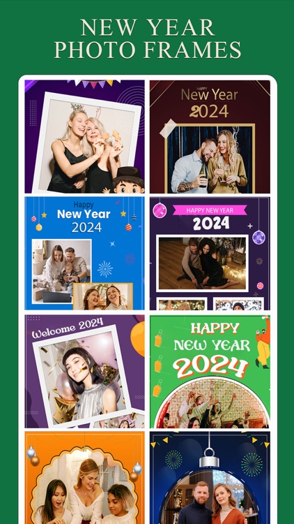 New Year Photo Frames Collage