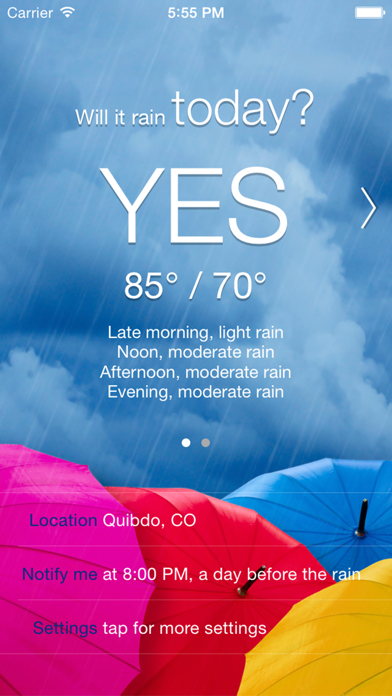 Will it Rain? PRO Notification Screenshot