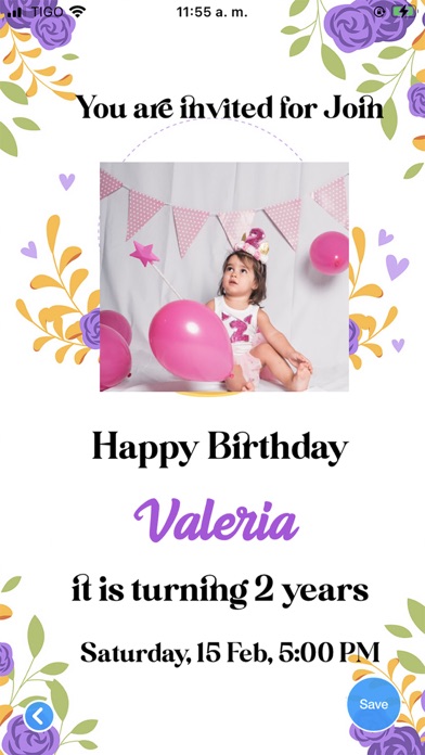 Birthday invitation maker . Screenshot
