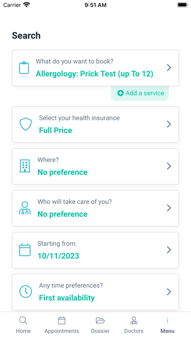 Tuotempo - Patient App Demo Screenshot