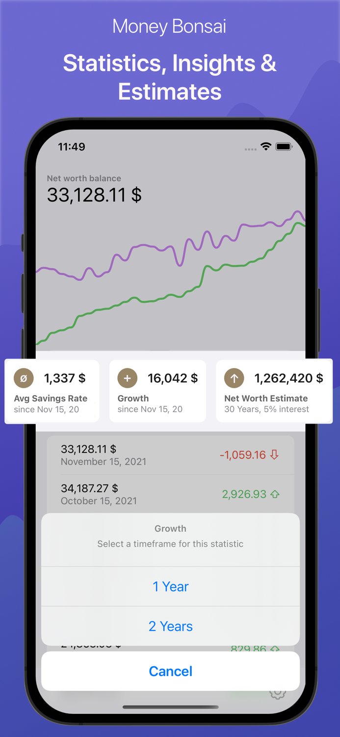 Money Bonsai Net Worth Tracker