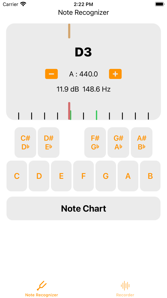Note Recognizer - A 440 Hz