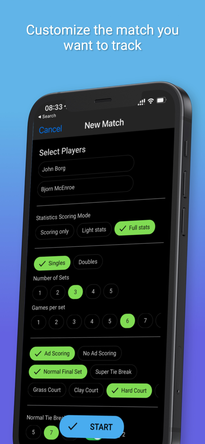Tennis Stats and Score