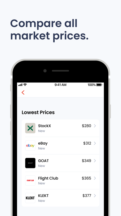 Sanctuary: Sneaker Market Data Screenshot