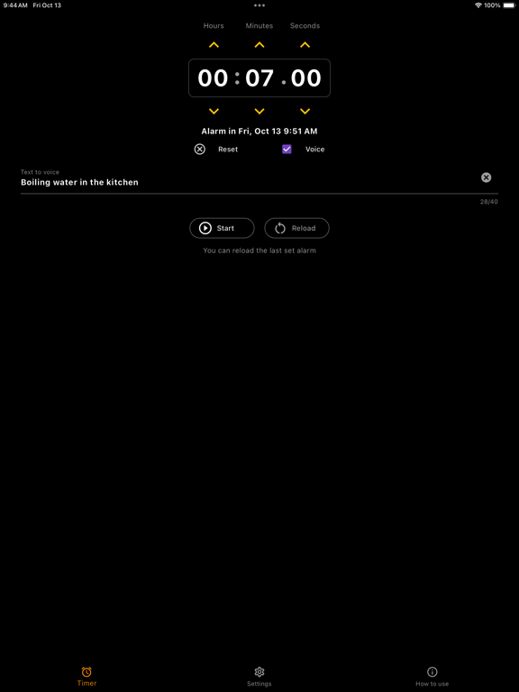 Talking alarm with Text speech