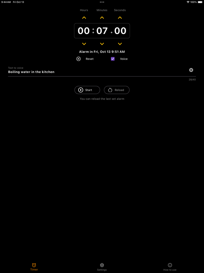 Talking alarm with Text speech