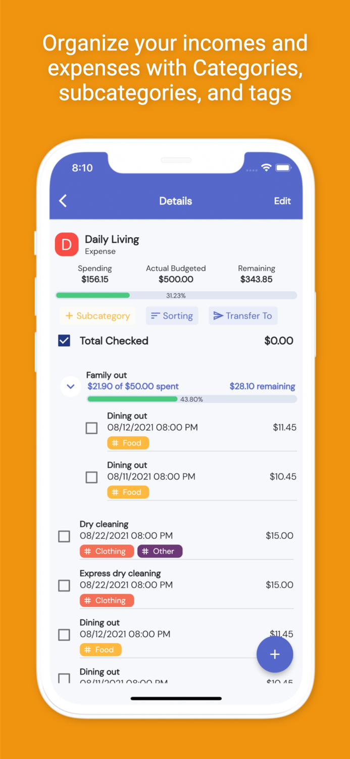 iSaveMoneyGo Budget spending