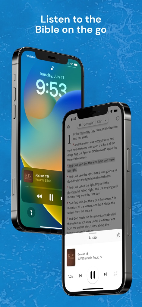 Holy Bible King James + Audio - This tool enables spiritual growth on the go with integrated audio playback and convenient lock screen widget controls for continuous listening.