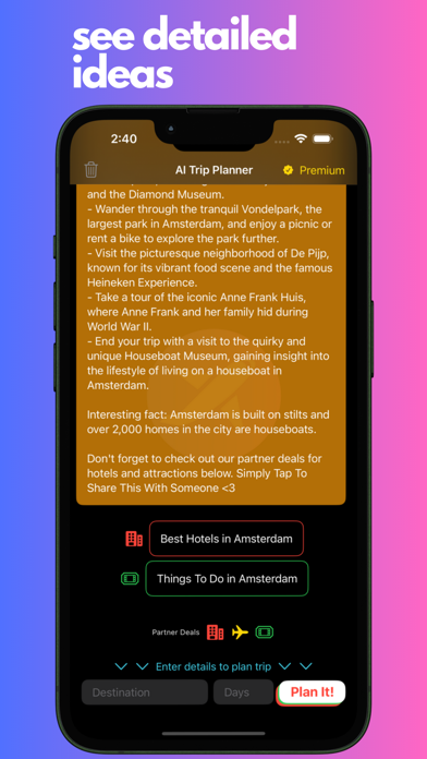 AI Trip Planner Screenshot