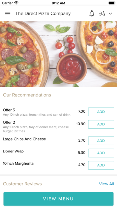 The Direct Pizza Company., Screenshot