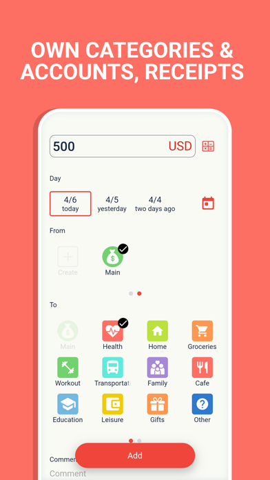 Budget: expense tracker, money Screenshot